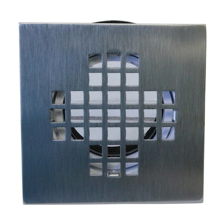 Westbrass 2" Sch 40 PVC Shower Drains W/ 4-1/4" Square Cover in Satin Nickel D206PS-07